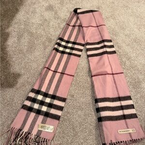 Burberry light lavender plaid cashmere Scarf